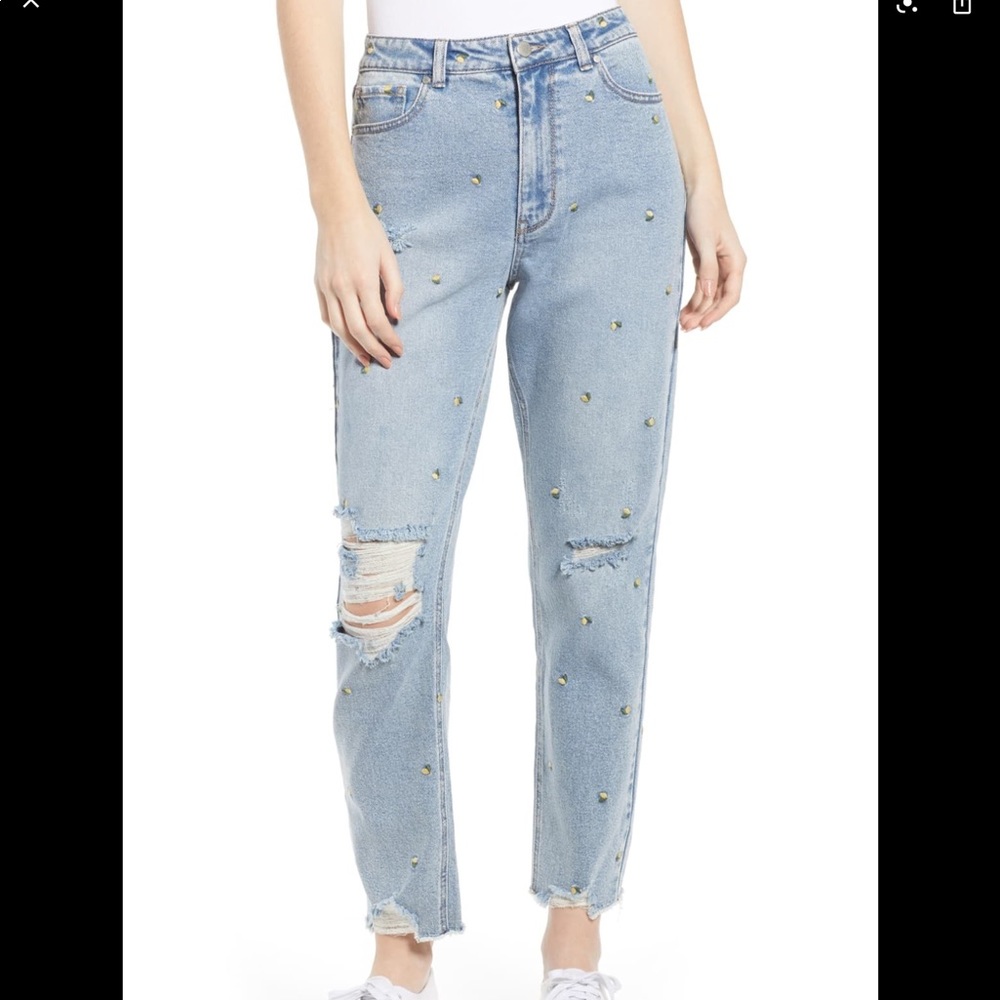 Nordstrom' Lemon Blue Mom/Boyfriend Jeans
